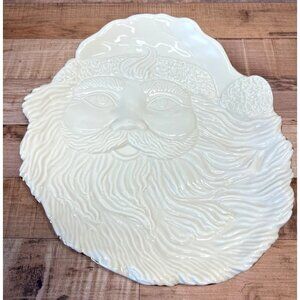 Mikasa Fine Porcelain Santas Cookie Plate With Gold Trim Holiday Elegance FK001